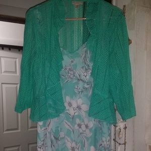 Pretty light green dress with thin green jacket
